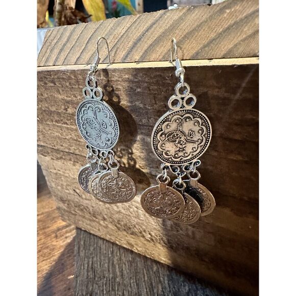 Vintage-Inspired Boho Coin Dangle Earrings in Gift-Ready Box - Picture 6 of 10